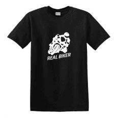 Real Biker motoros egyedi grafikás férfi póló