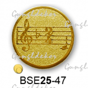 Érembetét zene kotta ének hangjegy BSE25-47 25mm arany