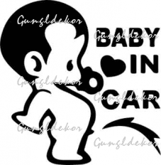 Baby in car pisis baba a kocsiban 2 db plottervágott autós matrica applikáló fóliával
