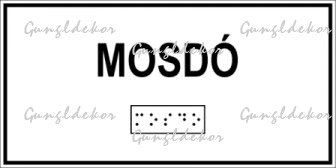 Mosdó feliratú Braille-írással ellátott tábla