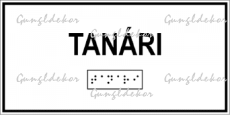 Tanári feliratú Braille-írással ellátott tábla