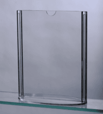 Plexi ovális talpas álló laptartó menütartó A/5 asztali