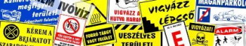 Figyelmeztető jelzések (sárga alapon)