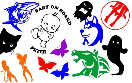 Autós matricák (baby on board, állatos, vicces...stb)