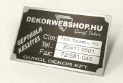 Alumínium géptábla nyomtatott gravírozott adatokkal 50cm2-ig