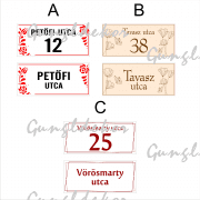 Utcanévtábla színes design-nal fém vagy műanyag kivitelben