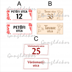 Utcanévtábla színes design-nal fém vagy műanyag kivitelben