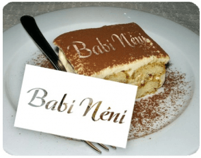 Tiramisu sablon, kartonpapírból lézerrel kivágva