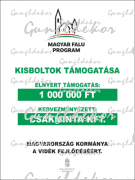 Magyar Falu Program kistelepülési üzletek támogatói tábla