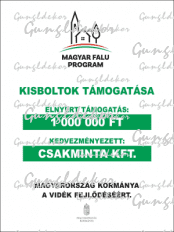 Magyar Falu Program kistelepülési üzletek támogatói tábla