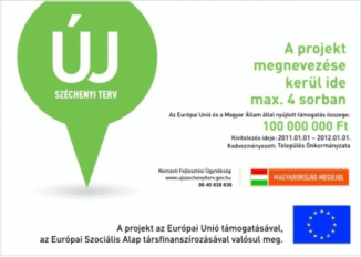 ÚSZT ÚJ SZÉCHENYI TERV EU pályázat -  C típusú tájékoztatási tábla matrica