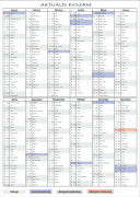 A/3 - as Éves Falinaptár névnapokkal, írható felületekkel