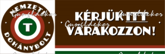 Kérjük itt várakozzon! Nemzeti dohányboltos padlómatrica