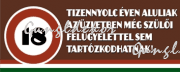 Tizennyolc éven aluliak az üzletben még szülői felügyelettel sem tartózkodhatnak! tábla matrica barna háttérrel, piros, fehér, zöld csíkkal, 18-as karikiával