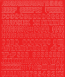 1 cm-es öntapadós betűk, piros színben