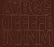 5 cm-es öntapadós betűk ABC első fele, barna színben
