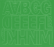 5 cm-es öntapadós betűk ABC első fele, zöld színben