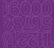 5 cm-es öntapadós számok, lila színben