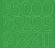 5 cm-es öntapadós számok, zöld színben