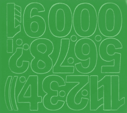 5 cm-es öntapadós számok, zöld színben