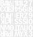 8 cm-es öntapadós betűk-szám csomag, fehér színben