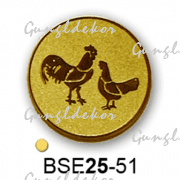 Érembetét kakas tyúk BSE25-51 25mm arany