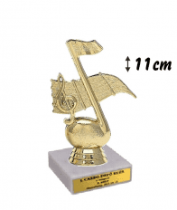 Figura hangjegy zene kotta márványtalppal gravírtáblával 11cm FSE-426