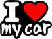 I love my car Szeretem az autóm 2 db plottervágott autós matrica applikáló fóliával