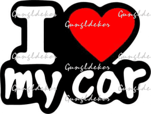 I love my car Szeretem az autóm 2 db plottervágott autós matrica applikáló fóliával