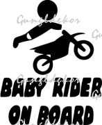 Baby rider on board motoros gyerek 2 db plottervágott autós matrica applikáló fóliával