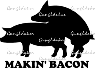 Makin bacon malackodás 2 db plottervágott autós matrica applikáló fóliával