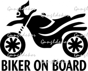 Biker on board túramotor 2 db plottervágott autós matrica applikáló fóliával