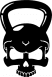 Kettlebell koponyás 2 db plottervágott autós matrica applikáló fóliával