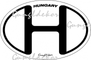 H betűs ovális matrica Hungary felirattal