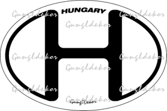 H betűs ovális matrica Hungary felirattal