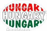 Hungary színes feliratos ovális autós matrica