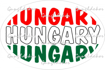 Hungary színes feliratos ovális autós matrica