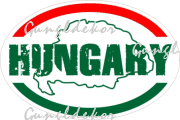 Hungary feliratos színes ovális autós matrica