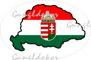Ovális autós matrica Címerrel Nagy Magyarországgal