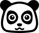 Panda fej 2 db plottervágott autós matrica applikáló fóliával