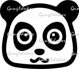Panda fej 2 db plottervágott autós matrica applikáló fóliával
