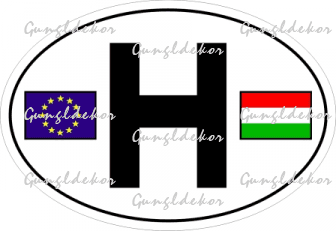 H betűs zászlós ovális matrica