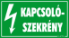 Kapcsolószekrény villámjellel tábla matrica