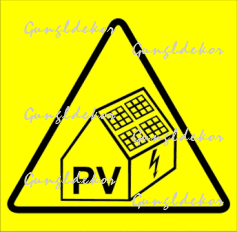 PV rendszer napelem az épületben piktogram kismatrica