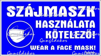 Szájmaszk használata kötelező - kétnyelvű piktogramos