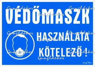 Védőmaszk használata kötelező! Piktogramos tábla matrica