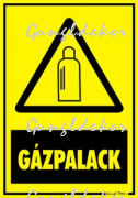 Gázpalack figyelmeztető tábla matrica