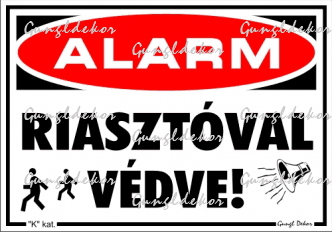 Alarm - Riasztóval védve piktogram tábla matrica