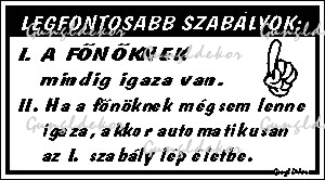 Legfontosabb szabályok humoros vicces tábla matrica