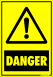 Danger (veszély) figyelmeztető tábla matrica